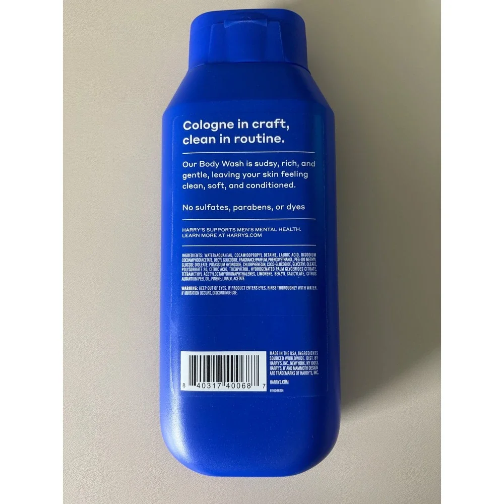 Harrys Stone Body Wash Charcoal and Lime 18 fl oz Mens Sulfate Free Shower Gel